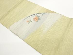 枝葉に花模様織出し名古屋帯